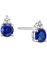 Sapphire (7/8 ct. t.w.) & Diamond Accent Stud Earrings in 14k Yellow Gold (Also in Emerald, Ruby, Morganite & Tanzanite)