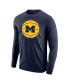 ფოტო #3 პროდუქტის Men's Navy Michigan Wolverines Basketball Long Sleeve T-shirt