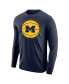 Men's Navy Michigan Wolverines Basketball Long Sleeve T-shirt