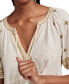 ფოტო #4 პროდუქტის Women's Cotton Embroidered Babydoll Top
