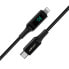 Фото #3 товара Kabel przewód w oplocie z ekranem LED do iPhone MFI USB-C - Lightning 1.2m 30W 3A czarny