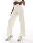 Fashionkilla pointelle foldover waist wide leg trouser co-ord in ivory