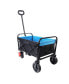 Mini Folding Wagon Garden Shopping Beach Cart (Black+Blue+Brake)