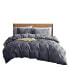 Bedding Tufted Embroidery Double Brushed 3 Piece Duvet Cover Set, Twin