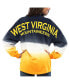 Фото #2 товара Women's Navy West Virginia Mountaineers Ombre Long Sleeve Dip-Dyed Spirit Jersey