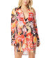 ფოტო #2 პროდუქტის Women's Side-Split Cover-Up Shirt