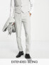 Фото #1 товара ASOS DESIGN skinny wool mix trousers in basketweave texture ice grey