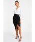 ფოტო #3 პროდუქტის Women's Two Toned Wrap Ruched Midi Dress