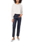 ფოტო #5 პროდუქტის Women's Metallic-Trim Crewneck Sweater