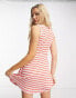 Fire & Glory sleeveless stripe mini dress in prism pink multi