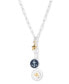 ფოტო #1 პროდუქტის Sterling Silver & 18k Gold-Plated Vermeil Nautical Logo Charm 17" Lariat Necklace