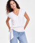 Фото #9 товара Women's Ruched Side-Tie Top, Created for Macy's