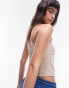 Topshop bandeau top in taupe