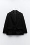 Straight blazer with padded shoulders