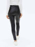 Фото #2 товара New Look faux leather split front trouser legging in black