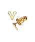 ფოტო #20 პროდუქტის 14K Gold-Dipped Initial Button Earrings