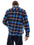 Obey ray plaid heavyweight shirt in navy