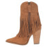 Dingo Crazy Train Fringe Embroidery Snip Toe Cowboy Booties Womens Brown Casual