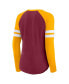 Women's Burgundy, Gold Washington Commanders True to Form Raglan Lace-Up V-Neck Long Sleeve T-shirt