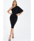 ფოტო #1 პროდუქტის Women's Scuba Crepe One Shoulder Midi Dress