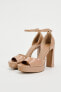 Patent-finish high-heel platform sandals