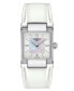 ფოტო #1 პროდუქტის Women's Swiss T02 Diamond (1/6 ct. t.w.) White Leather Strap Watch 23mm