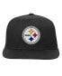 ფოტო #3 პროდუქტის Big Boys Black Pittsburgh Steelers Gridiron Classics Ground Snapback Hat