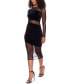 Juniors' Long-Sleeve Mixed-Media Velvet Bodycon Dress