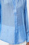 Uzun Kollu Gömlek Viskon Karışımlı Düğmeli Klasik Yaka