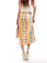 Фото #9 товара Never Fully Dressed Jaspre wrap midaxi skirt in abstract print