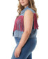 Фото #3 товара Trendy Plus Size Cropped Fringe Denim Vest