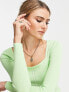 Фото #3 товара River Island corset style long sleeved top in light green