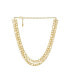 Double Gold Plated Figaro Chain Link Necklace