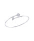 ფოტო #1 პროდუქტის Moon Stages Design Sterling Silver Diamond Adjustable Women Bangle