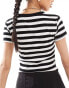 Фото #2 товара River Island baby tee in black and white stripe