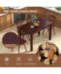 Extendable Dining Table Folding Rubber Wood Table for 4 People with Safety Locks