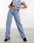 Cotton:On low rise straight leg jeans in vitnage wash blue Off shore Blue, 40 - фото #8