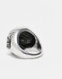 ASOS DESIGN skull ring in burnished silver tone