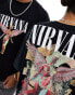 ASOS DESIGN unisex oversized license band tee in black with Nirvana angel graphic prints