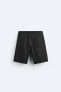 Textured lyocell - cotton bermuda shorts