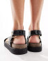 Фото #3 товара & Other Stories leather cross strap sandals in black