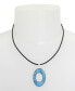 Фото #3 товара Robert Lee Morris Soho semi-Precious Turquoise Pendant Leather Necklace