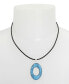 Semi-Precious Turquoise Pendant Leather Necklace