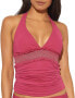 Фото #1 товара Bleu Rod Beattie 260955 Women Metallic Smocked Tankini Top Swimwear Size 8