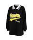 Women's Black Iowa Hawkeyes Happy Hour Long Sleeve Polo Shirt