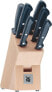 WMF Classic Line Knife Block with Knife Set, 7 Pieces, Equipped, 5 Knives, 1 Sharpening Steel, 1 Block & WMF Kitchen Scissors 21 cm, Household Scissors with Saw Cut, Stainless Steel, Plastic Handle,