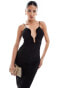 Фото #2 товара ASOS DESIGN mesh cami midi dress with curvy neckline in black