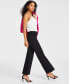 ფოტო #4 პროდუქტის Petite High-Rise Pull-On Knit Trousers