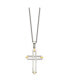 Фото #3 товара Chisel polished Yellow IP-plated Cross Pendant Curb Chain Necklace