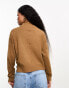 JDY Petite seam detail high neck jumper in camel